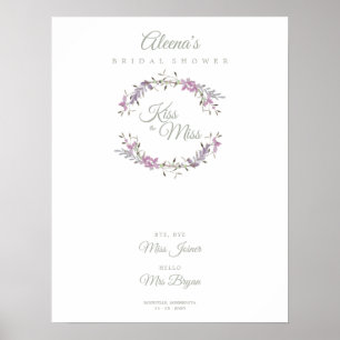 Brautparty Wasserfarbene Blume Garland - Lila Poster
