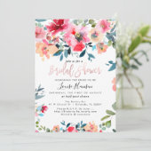 Brautparty, Wasserfarbene Frühlingsblumen Ankündigung (Stehend Vorderseite)