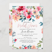 Brautparty, Wasserfarbene Frühlingsblumen Ankündigung (Vorne/Hinten)