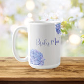 Brautparty Watercolor Blue Hydrangea Kaffeetasse