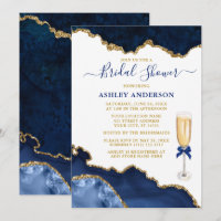 Brautparty Watercolor Blue Marble Geode Gold