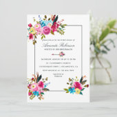 Brautparty "Watercolor Boho Chic" Einladung (Stehend Vorderseite)