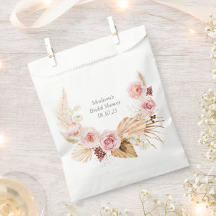 Brautparty "Watercolor Boho Floral Pampas Grass" Geschenktütchen