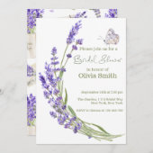 Brautparty Watercolor Boho Lavender Einladung (Vorne/Hinten)