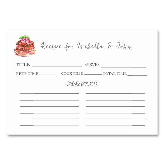 Brautparty Watercolor Brownie Tischnummer (Vorderseite)