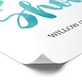 Brautparty "Watercolor Calligraphy Beach" Willkomm Poster (Ecke)