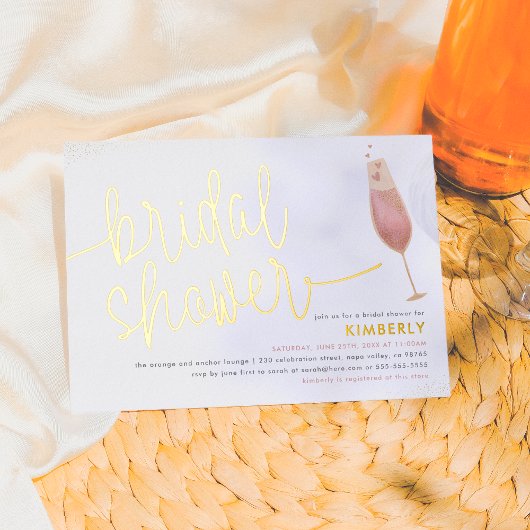 Brautparty Watercolor Champagne Brautparty Folieneinladung