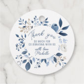 Brautparty Watercolor Dusty Blue Floral Boho Geschenkanhänger (Rückseite)