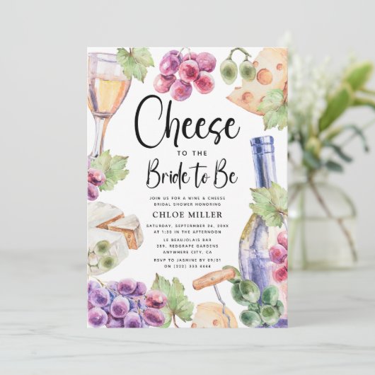 Brautparty Watercolor Einladung (Stehend Vorderseite)