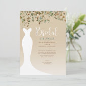 Brautparty Watercolor Fall Greenery Einladung (Stehend Vorderseite)