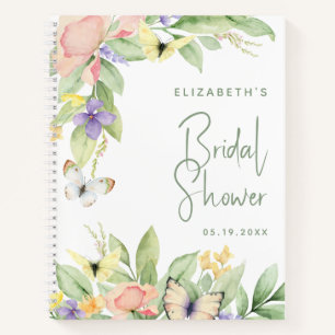 Brautparty Watercolor Floral Butterfly Wedding Notizblock