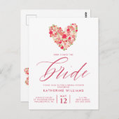 Brautparty | Watercolor Floral Heft Postkarte (Vorne/Hinten)