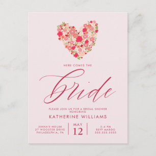 Brautparty Watercolor Floral Heft Postkarte