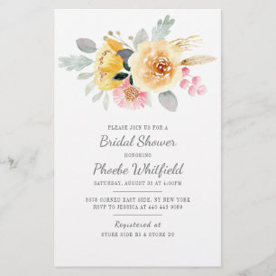 Brautparty Watercolor Floral Modern Script
