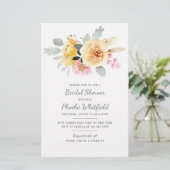 Brautparty Watercolor Floral Modern Script Briefpapier (Stehend Vorderseite)