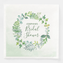 Brautparty "Watercolor Greenerity Wreath" Serviette