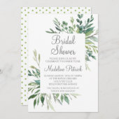 Brautparty "Watercolor Greenery" Einladung (Vorne/Hinten)