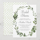 Brautparty "Watercolor Greenery" Einladung (Vorne/Hinten)