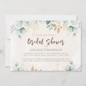 Brautparty Watercolor Greenery Eukalyptus Einladung (Vorderseite)
