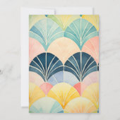 Brautparty Watercolor, Grün und Gold Einladung (Rückseite)