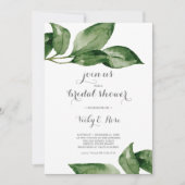 Brautparty Watercolor Grüne Party Einladung (Vorderseite)