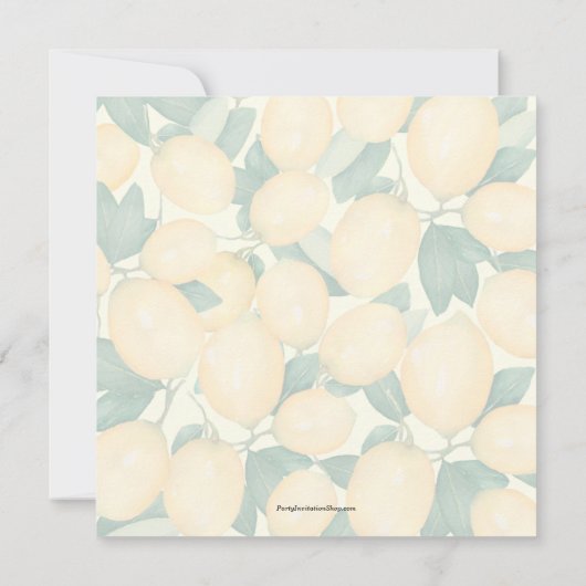 Brautparty "Watercolor Lemons Greenery" (Rückseite)
