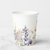 Brautparty "Watercolor Light Blue Wildblumen" Pappbecher (Rechts)