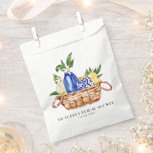 Brautparty "Watercolor Mediterranean Basket" Geschenktütchen (Ausgeschnitten)