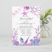 Brautparty "Watercolor Ocean Life" per Mail Einladung (Stehend Vorderseite)