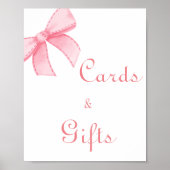 Brautparty "Watercolor Pink Blush Bow" Poster (Vorne)