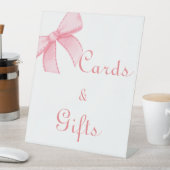 Brautparty "Watercolor Pink Blush Bow" Sockelschild (In Situ)