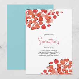 Brautparty Watercolor Red Berries Feiertagsparty Einladung