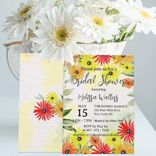 Brautparty "Watercolor Spring Daisy Blume" Einladung