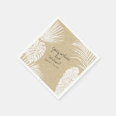 Brautparty Watercolor Tropical Leaf Kraft Art Serviette (Ecke)