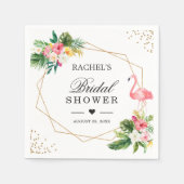 Brautparty Watercolor Tropischer Flamingo Serviette (Vorderseite)