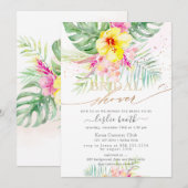 Brautparty Watercolor Tropisches Paradies Einladung (Vorne/Hinten)