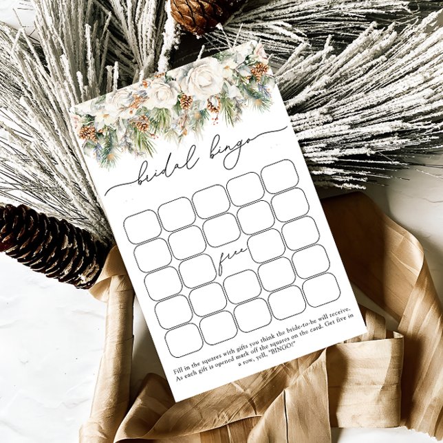 Brautparty "Watercolor Winter Floral" Bingo (Von Creator hochgeladen)