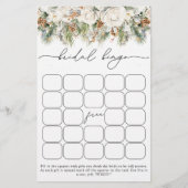 Brautparty "Watercolor Winter Floral" Bingo (Vorderseite)