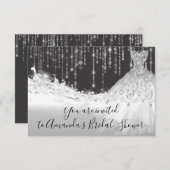 Brautparty Waves Glitzer Gray Gray Silver Spark Einladung (Vorne/Hinten)
