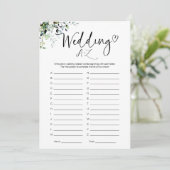 Brautparty Wedding A-Z Game Einladung (Stehend Vorderseite)