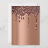 Brautparty Wedding Birthday Brown Coopper Tropfen Einladung (Rückseite)