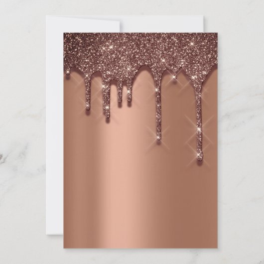 Brautparty Wedding Birthday Brown Coopper Tropfen Einladung (Rückseite)