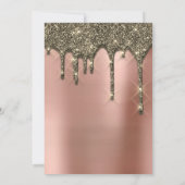 Brautparty Wedding Birthday Rose Gold Tropfen Einladung (Rückseite)