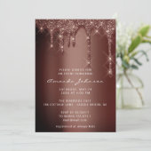 Brautparty Wedding Birthday Schokolade Tropfen Einladung (Stehend Vorderseite)