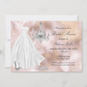 Brautparty Wedding Dress Beige Marmor Weiß Einladung (Vorderseite)