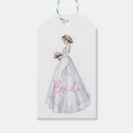 Brautparty Wedding Dress Geschenkanhänger (Vorderseite)