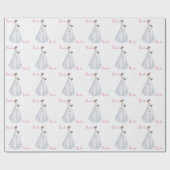 Brautparty Wedding Dress Geschenkpapier (Flach)