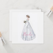 Brautparty Wedding Dress Karte (Vorderseite/Rückseite Beispiel)