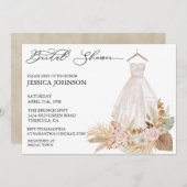 Brautparty Wedding Dress Tropical Boho Blätter Einladung (Vorne/Hinten)