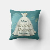 Brautparty Wedding Gown Deep Aquamarin Gold Glitze Kissen (Rückseite)